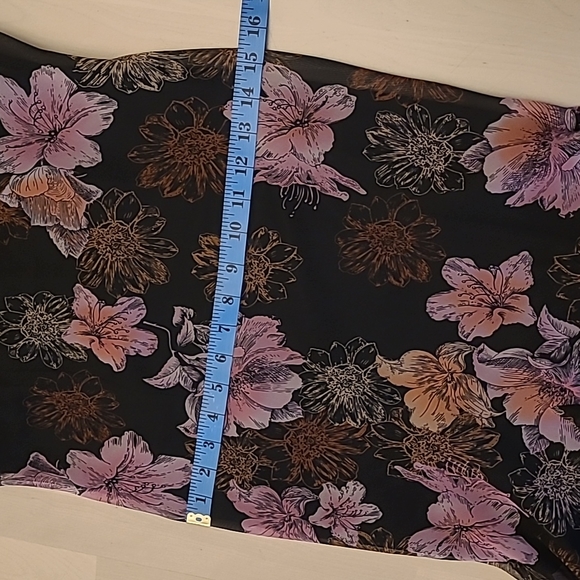 EUC 1990s VTG  Scarlett Black with Pink Floral Print Slip Dress with Flowing Hem - Picture 12 of 16